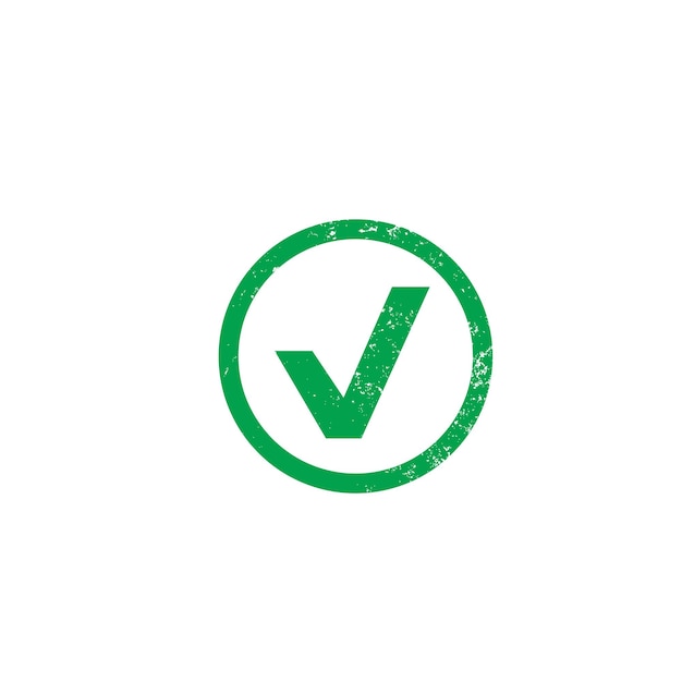 vector de sello de marca de verificación verde