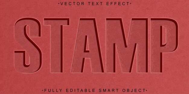 Vector de sello rojo Efecto de texto de objeto inteligente totalmente editable
