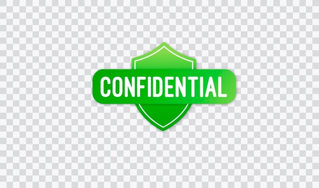 Vector de sello verde confidencial aislado sobre fondo transparente Icono plano Ilustración vectorial