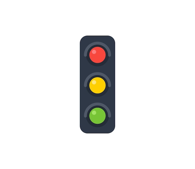 Vector Semáforo Vertical Emoticon Aislado Icono Semáforo Vertical