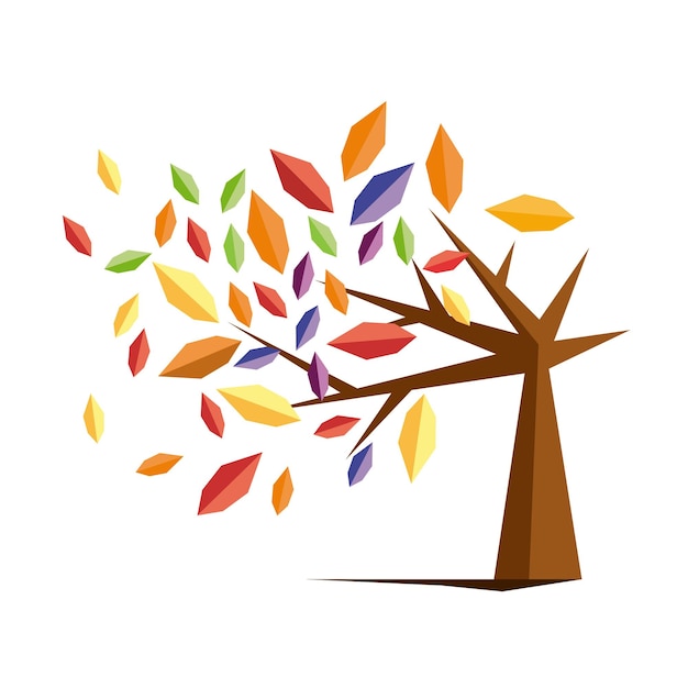 Vector de señal de árbol de otoño