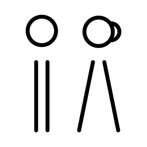 Vector de señal de baño con símbolo de baño de hombre y mujer en una ilustración de pictograma de glifo