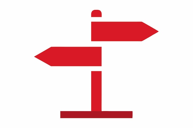 Vector de señal de dirección sobre fondo blanco