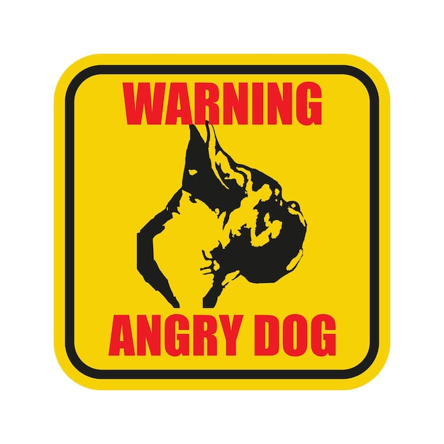Vector de señal de perro enojado 5.