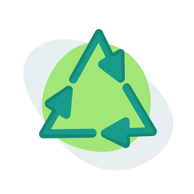 Vector vector de señal de reciclaje en protección de la ecología. utilice el plástico con prudencia para preservar el medio ambiente. detalle para ilustraciones en estilo plano simple de tendencia.