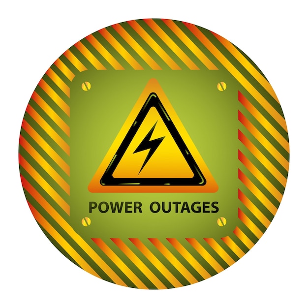 Vector de señal de recordatorio de cortes de energía