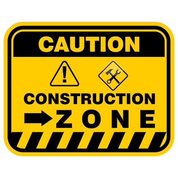 Vector de señales de precaución bajo mantenimiento
