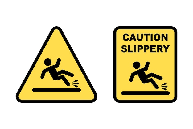 vector de señales de suelo mojado y superficie resbaladiza