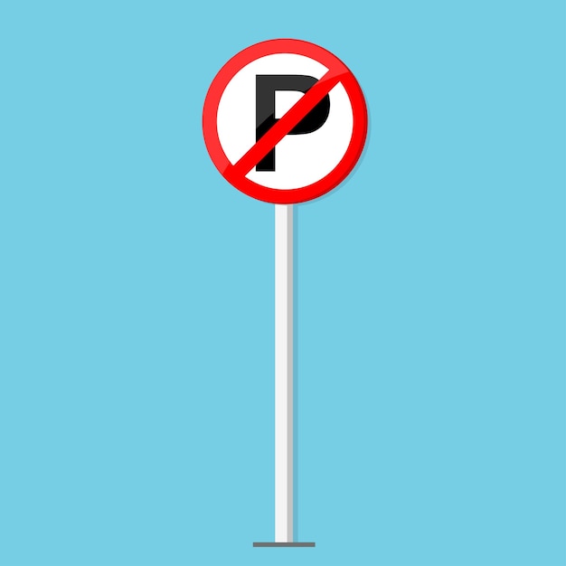Vector de señales de tráfico en el diseño de arte plano