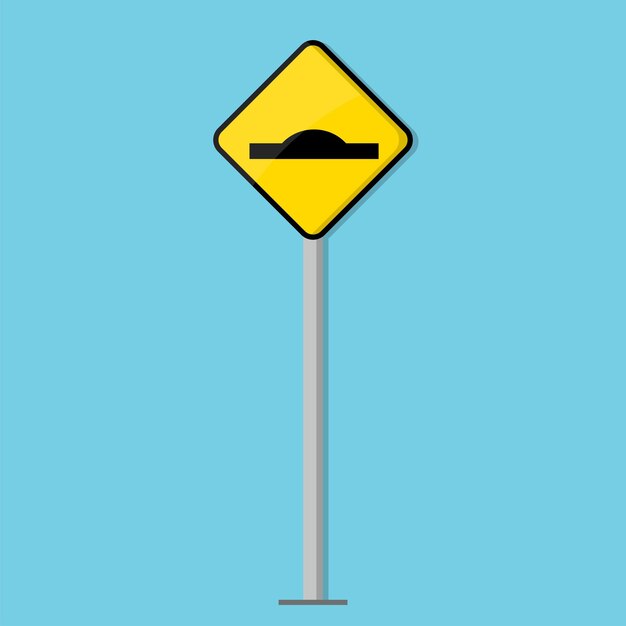 Vector de señales de tráfico en el diseño de arte plano