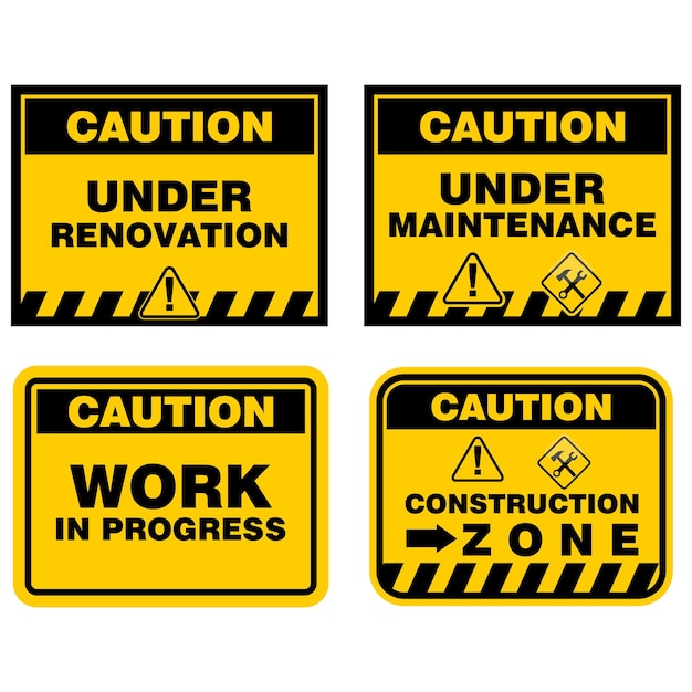 Vector de señales de la zona de construcción