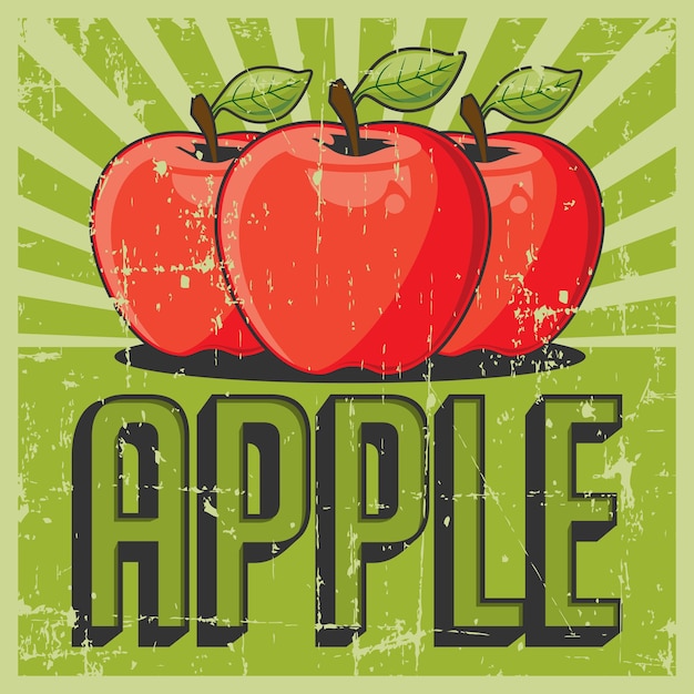 Vector de señalización vintage apple vintage