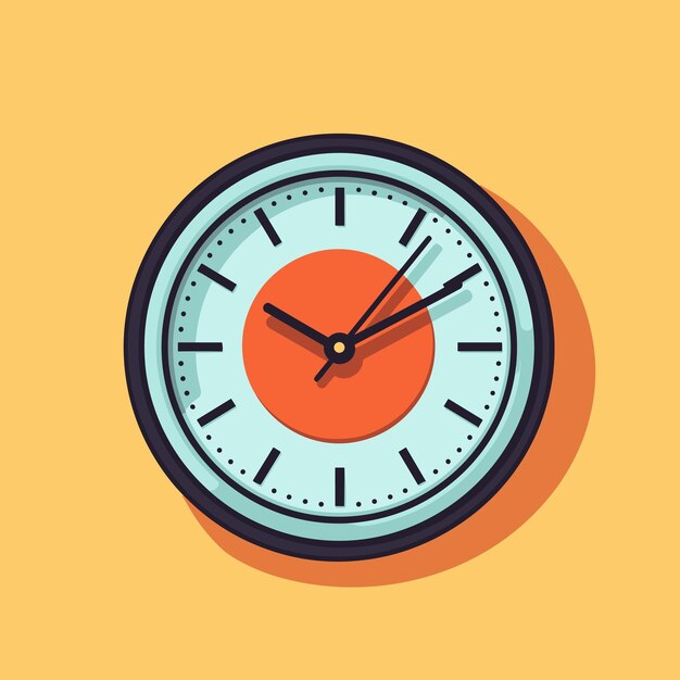 Vector sencillo clásico reloj de pared redondo aislado