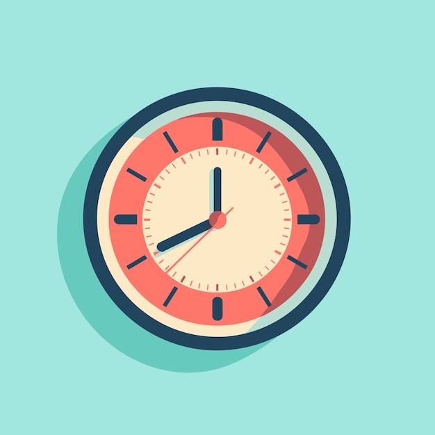 Vector sencillo clásico reloj de pared redondo aislado