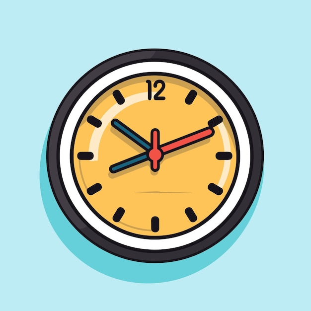 Vector sencillo clásico reloj de pared redondo aislado