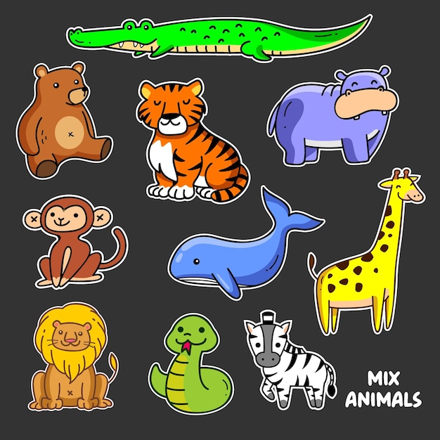 Vector sencillo de la colección de animales lindos