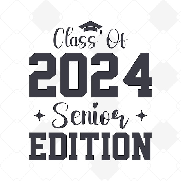 Vector Senior 2024 clase de letras de las pegatinas de 2024