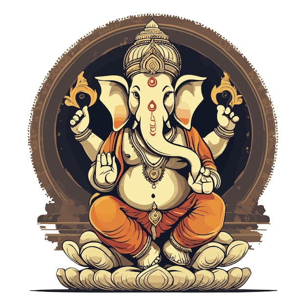 Vector señor Ganpati ilustración para el festival de Ganesh Chaturthi de la India