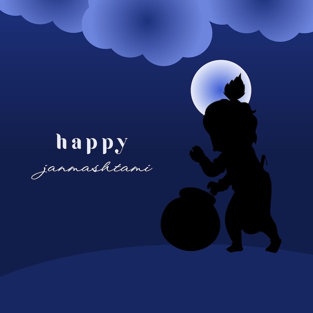 Vector el señor Krishna feliz festival de Janmashtami el fondo de la India