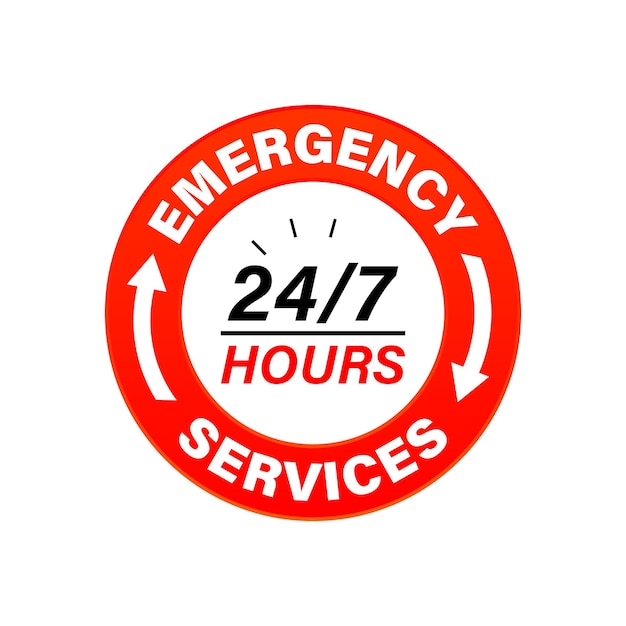 Vector de servicio de emergencia de 24 horas