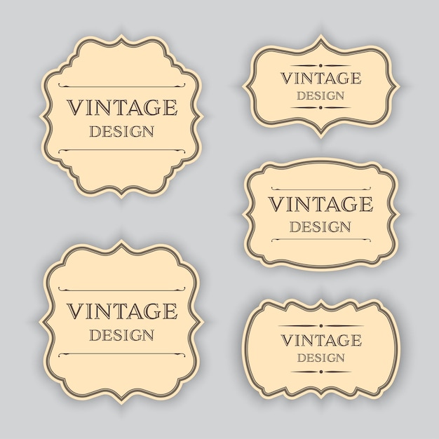 Vector set etiqueta vintage y marco para diseño de banner