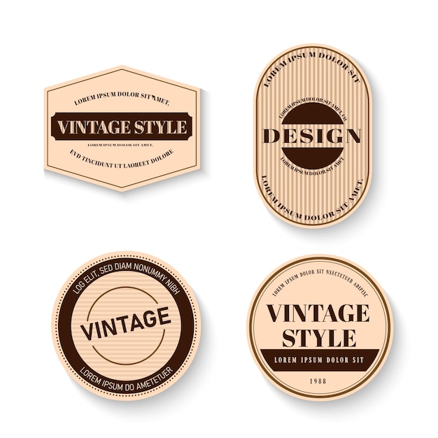 Vector set etiqueta vintage y marco