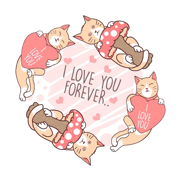 Vector vector de seta de amor de gato