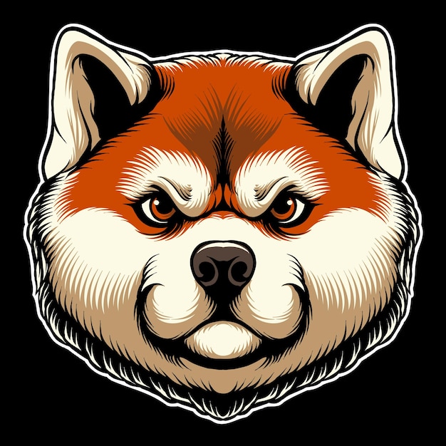 Vector Shiba Inu cabeza de perro diseño de ilustración