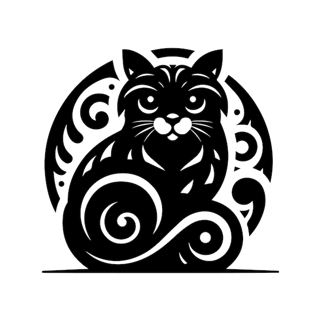 vector de shilloutte de gato negro para su uso fácil para el diseño de camisetas