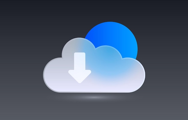 Vector de signo de colección de icono transparente de nube de vidrio