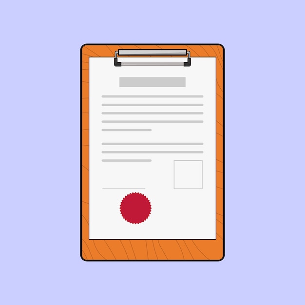 Vector del signo del contrato Icon de la ilustración Icon del signo de contrato
