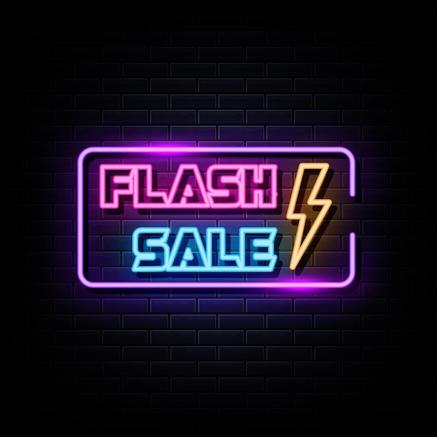 Vector de signo de logotipo de neón de venta flash