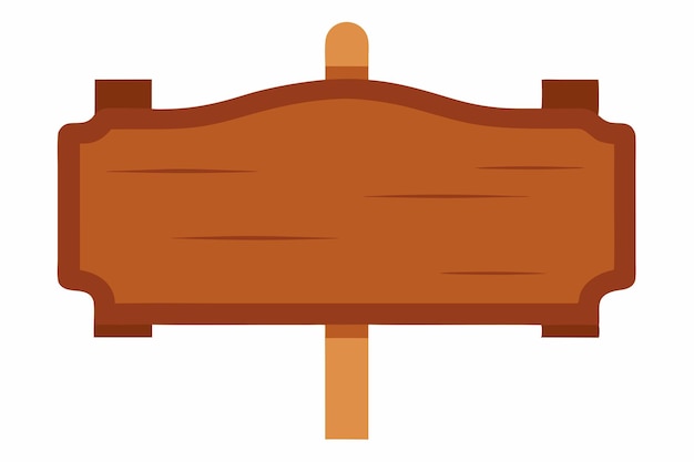 Vector de signo de madera sobre fondo blanco