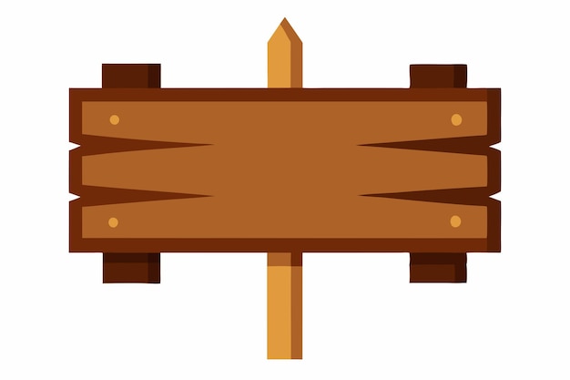 Vector de signo de madera sobre fondo blanco