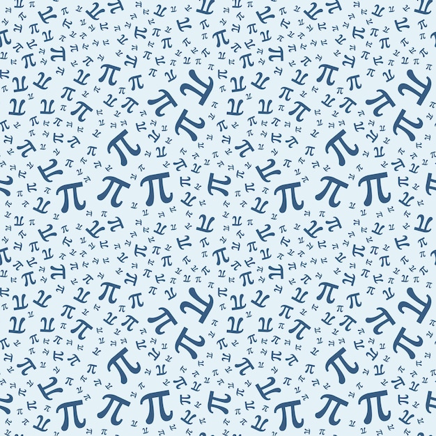 Vector de signo de Pi azul Concepto de educación Patrón sin costuras Antecedentes matemáticos
