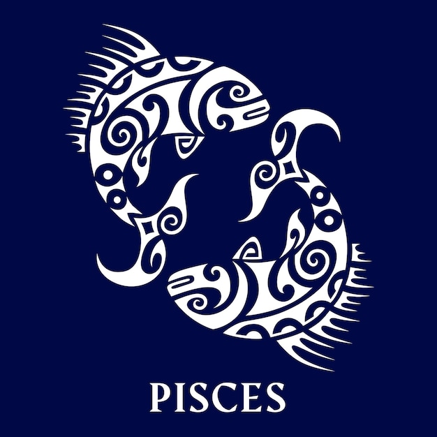 Vector signo del zodiaco piscis peces horóscopo