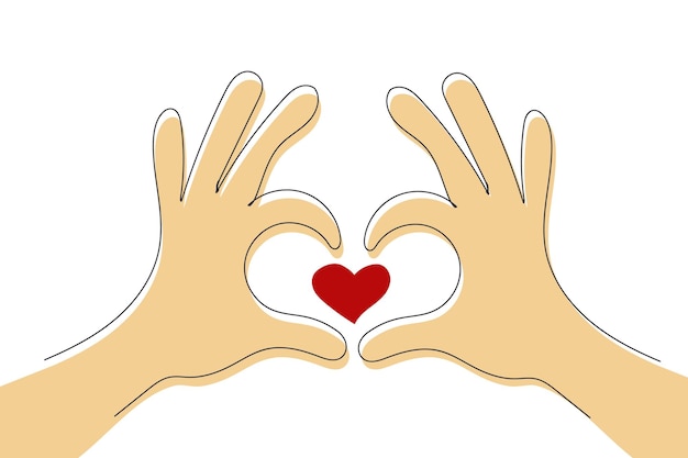 Vector de signos de la mano del amor