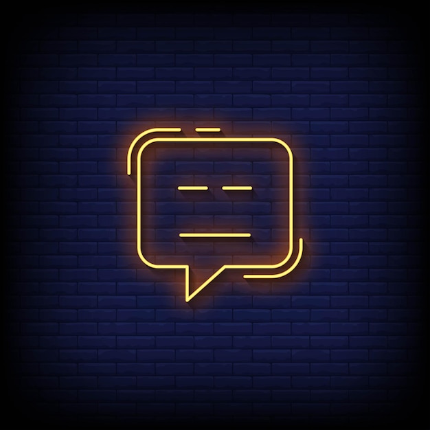 Vector de signos de neón con símbolo de emoji sin expresión