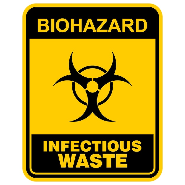 Vector de signos de residuos infecciosos de peligro biológico