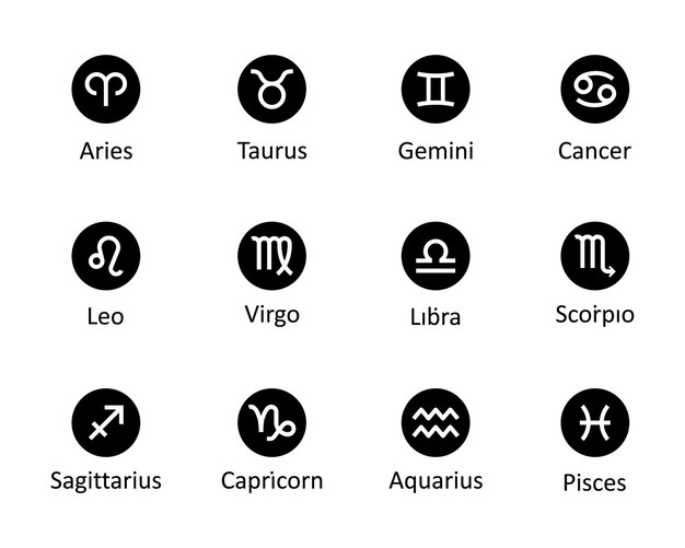 Vector vector de los signos del zodiaco