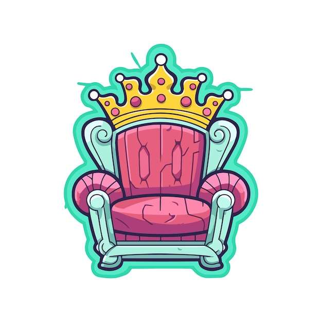 Vector de la silla del rey rosa