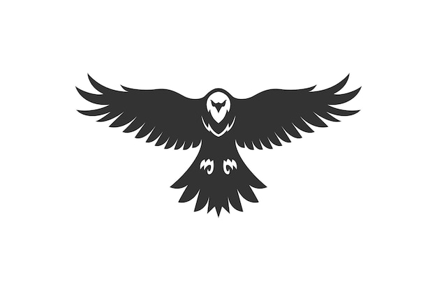 Vector de silueta Águila americana en diseño de logotipo de vuelo Ilustración vectorial