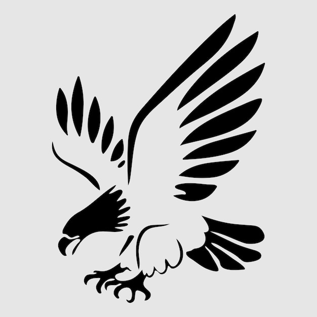 Vector de silueta de un águila calva en vuelo