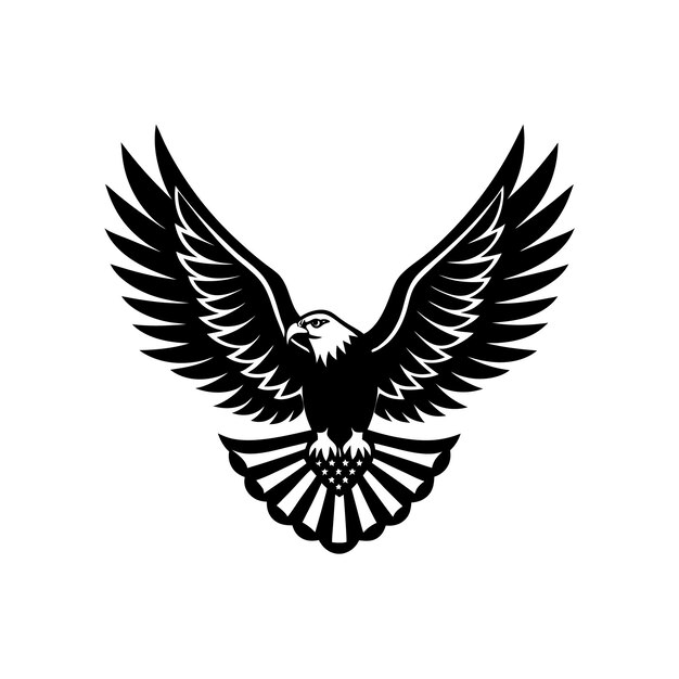 Vector de silueta de águila en vuelo