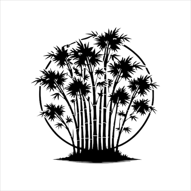 Vector de silueta de árbol de bambú