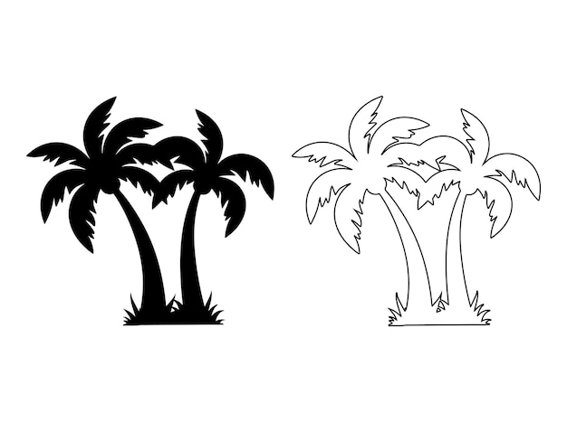 Vector de silueta de un árbol de palma