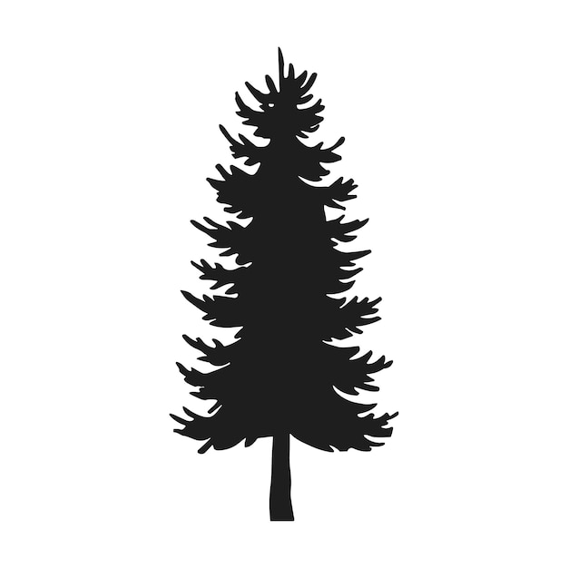 Un vector de silueta de árbol de pino