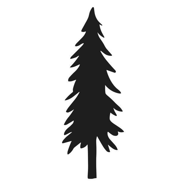 Un vector de silueta de árbol de pino