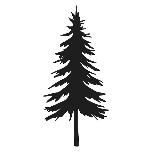 Un vector de silueta de árbol de pino