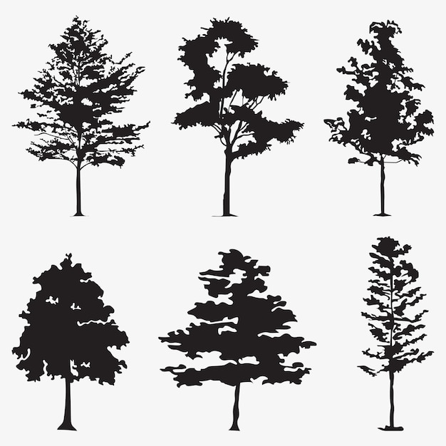 Vector de silueta de árbol